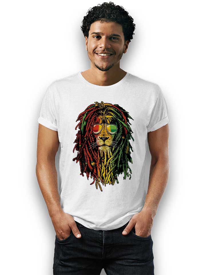 rasta-lion-t-shirt weiss 2