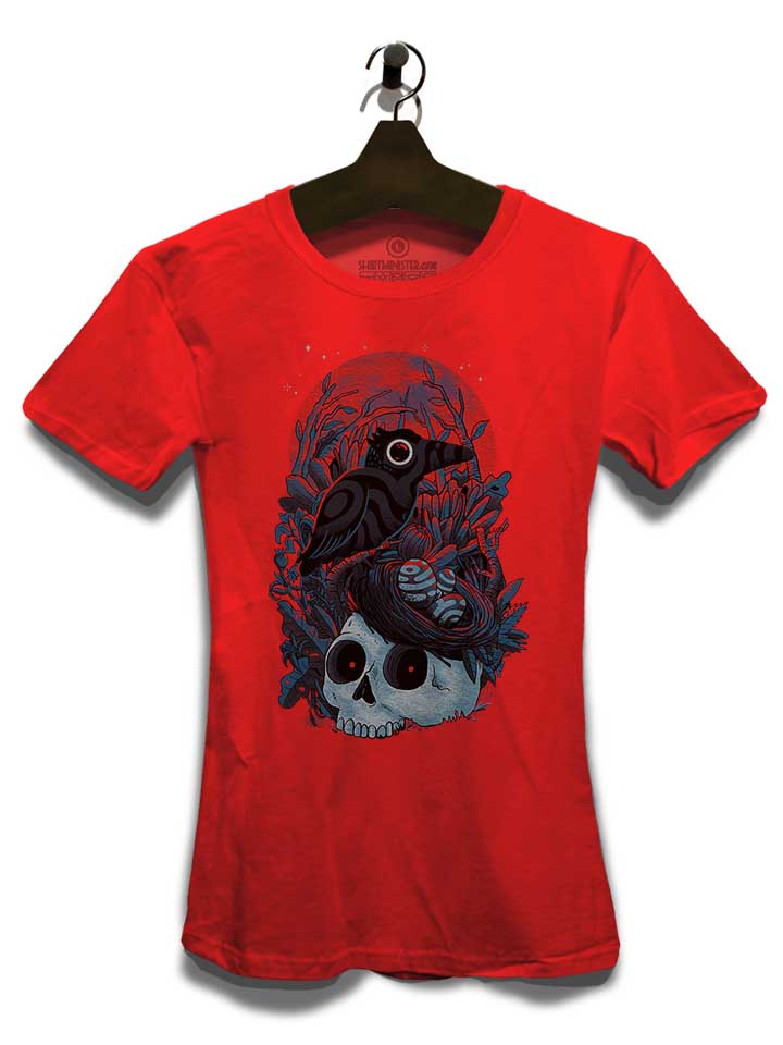 raven-skull-damen-t-shirt rot 3