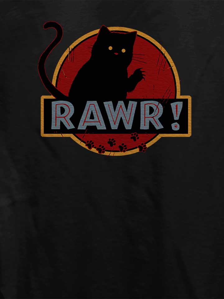 rawr-jurrasic-cat-damen-t-shirt schwarz 4