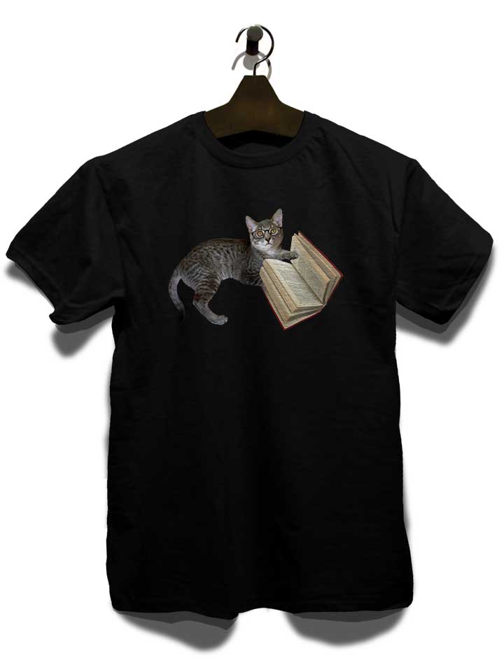 reading-cat-t-shirt schwarz 3