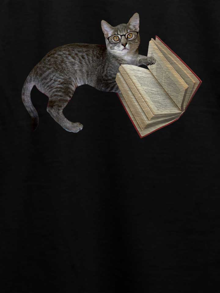 reading-cat-t-shirt schwarz 4