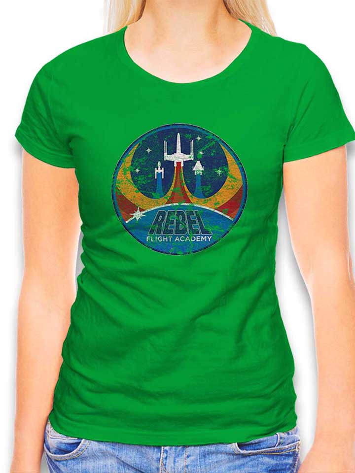 rebel-flight-academy-vintage-damen-t-shirt gruen 1