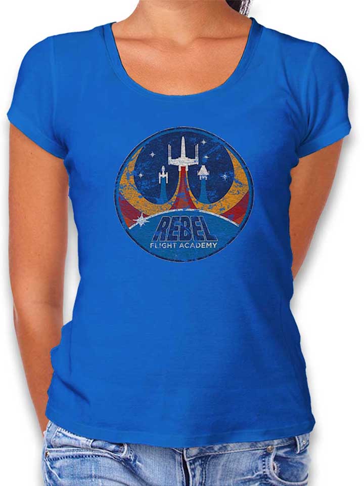 rebel-flight-academy-vintage-damen-t-shirt royal 1