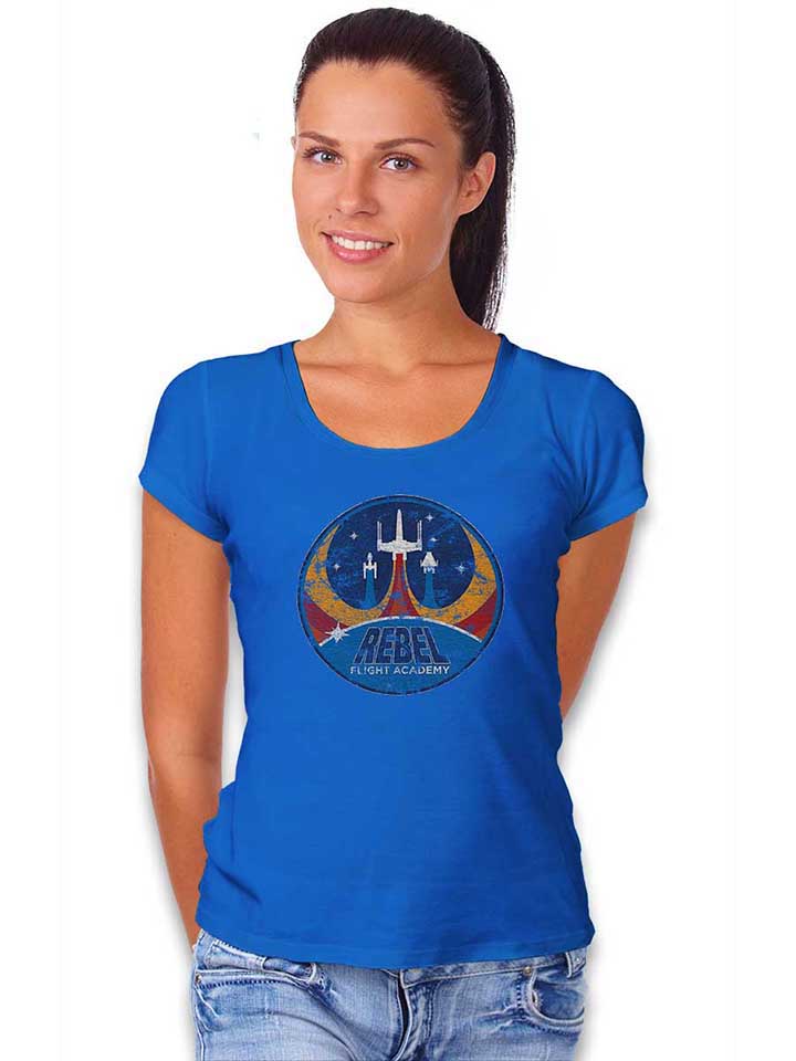 rebel-flight-academy-vintage-damen-t-shirt royal 2
