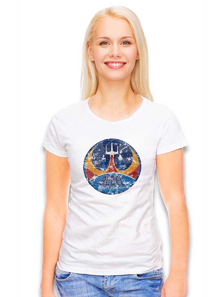 rebel-flight-academy-vintage-damen-t-shirt weiss 2