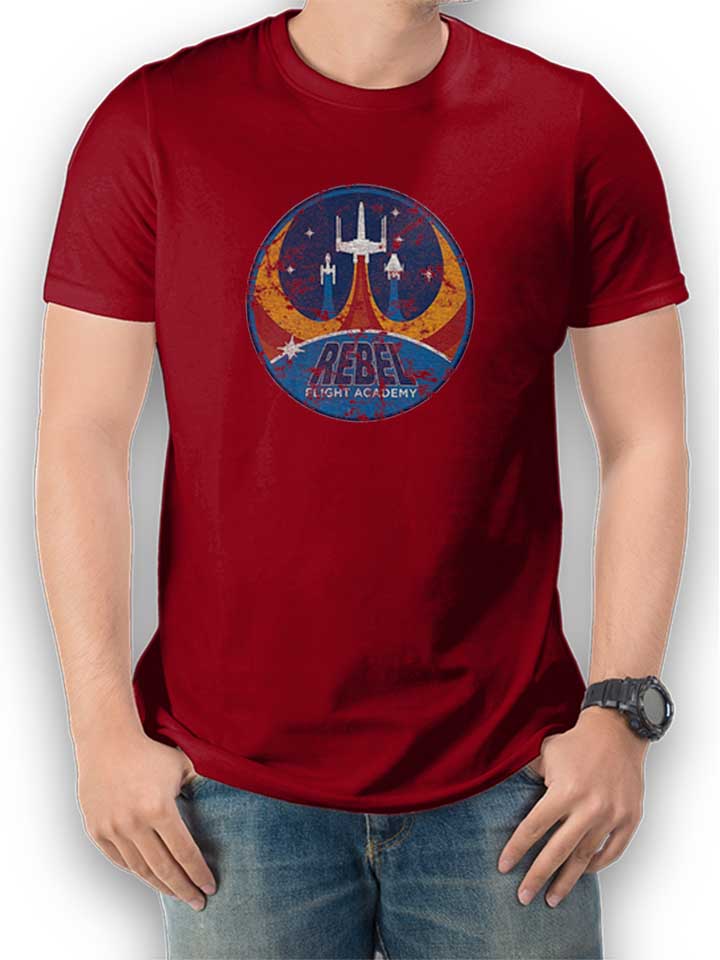 Rebel Flight Academy Vintage T-Shirt bordeaux L