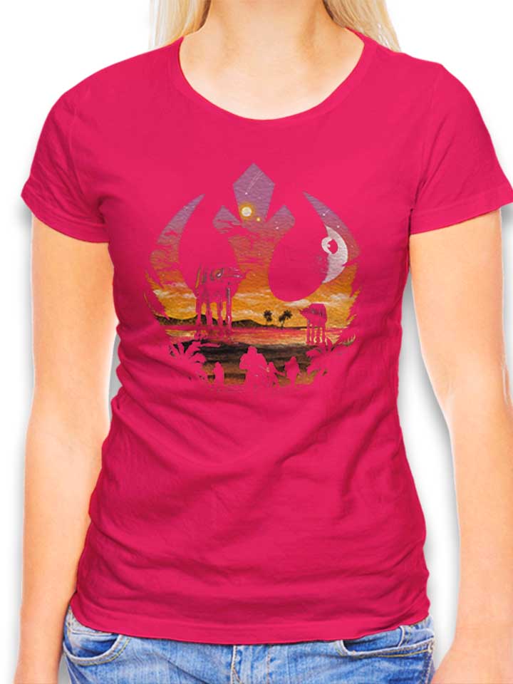 Rebellion Sunset Damen T-Shirt fuchsia L