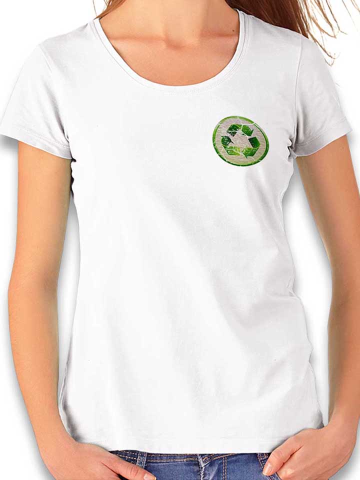 Recycle 02 Vintage Chest Print Damen T-Shirt weiss L