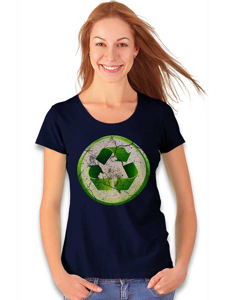 recycle-02-vintage-damen-t-shirt dunkelblau 2