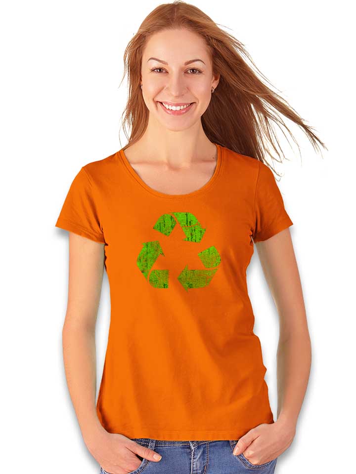 recycle-vintage-damen-t-shirt orange 2