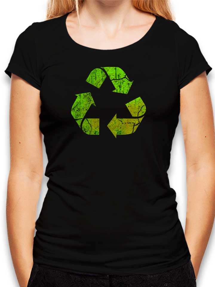 recycle-vintage-damen-t-shirt schwarz 1