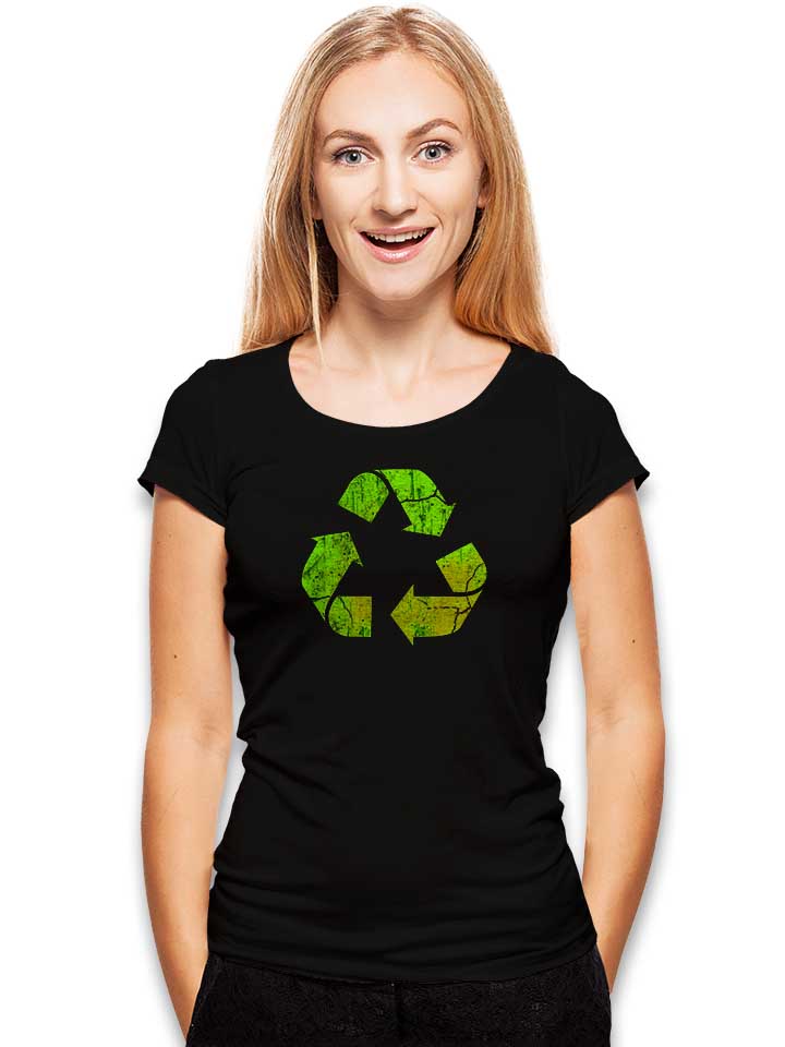 recycle-vintage-damen-t-shirt schwarz 2