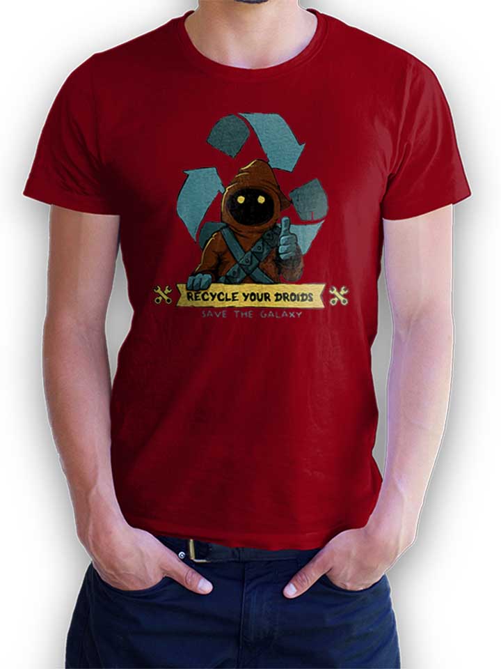 Recycle Your Droids Save The Galaxy T-Shirt bordeaux L