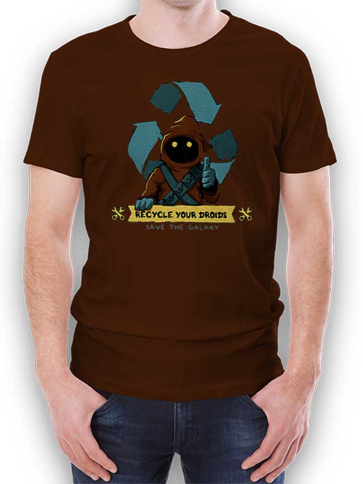 Recycle Your Droids Save The Galaxy T-Shirt brown L