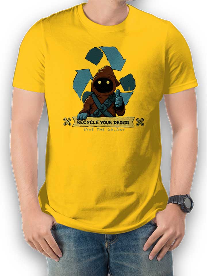 Recycle Your Droids Save The Galaxy Camiseta amarillo L