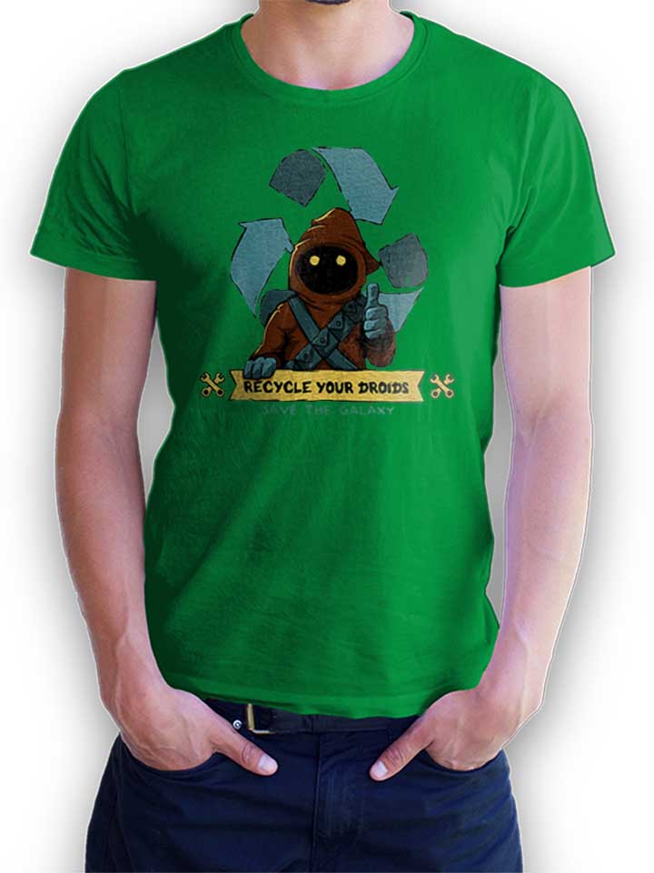 Recycle Your Droids Save The Galaxy T-Shirt verde L