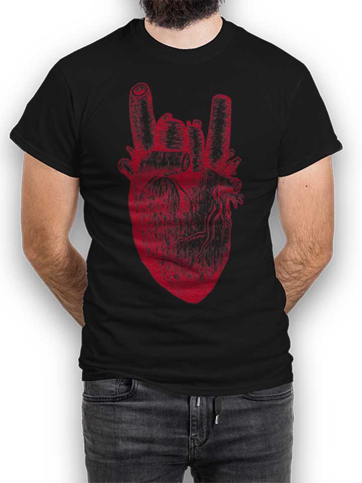 Red Heart Camiseta negro L