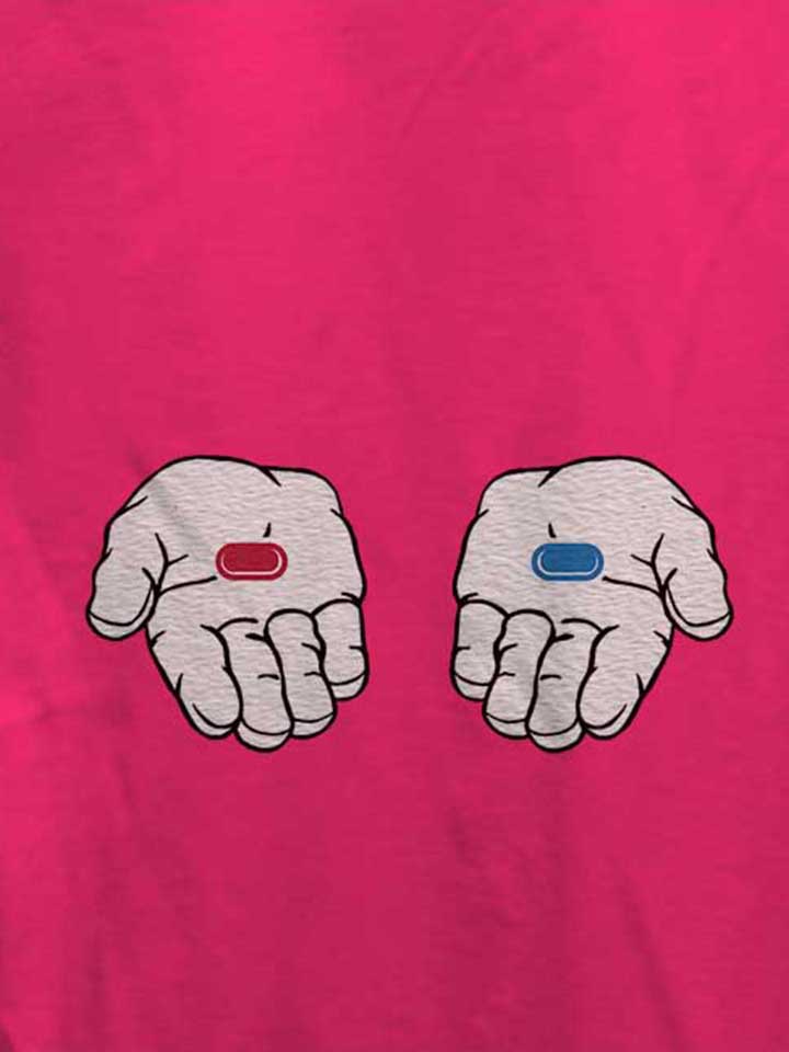 red-pill-blue-pill-damen-t-shirt fuchsia 4