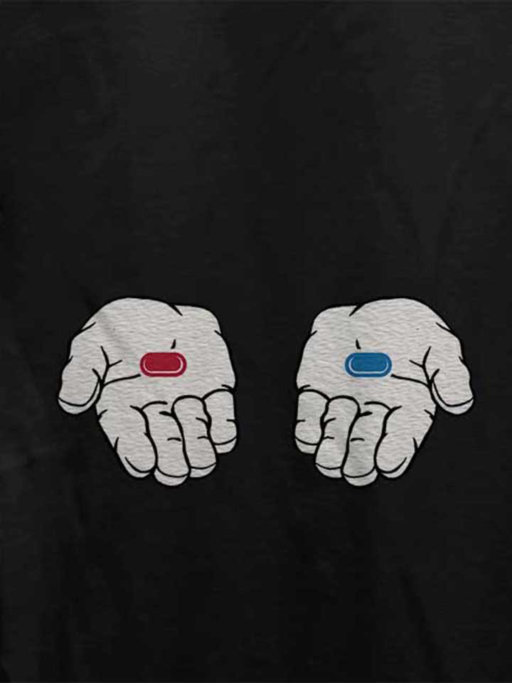red-pill-blue-pill-damen-t-shirt schwarz 4