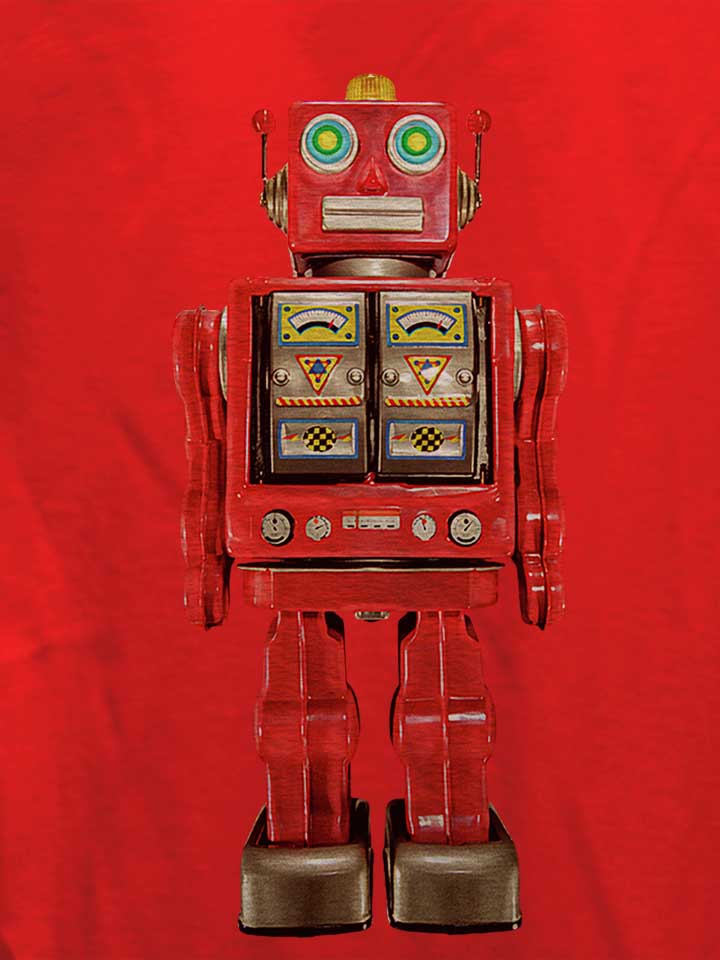 red-tin-toy-robot-pattern-damen-t-shirt rot 4