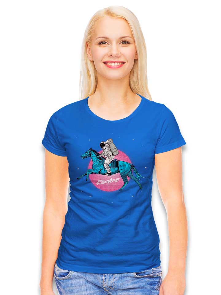retro-space-escapade-astronaut-damen-t-shirt royal 2