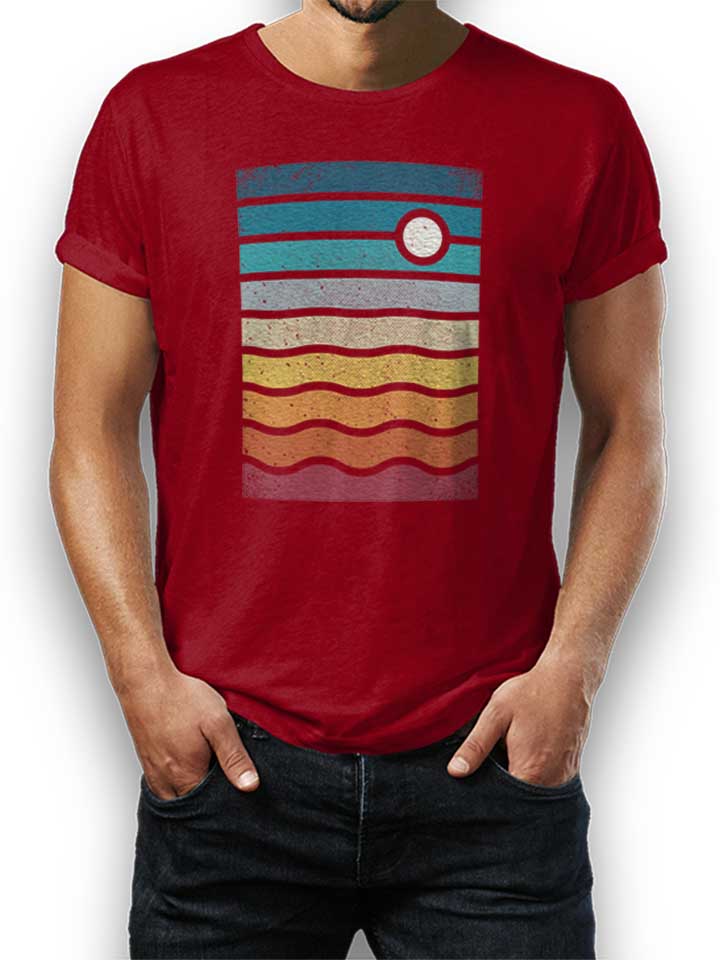 retro-sunset-t-shirt bordeaux 1