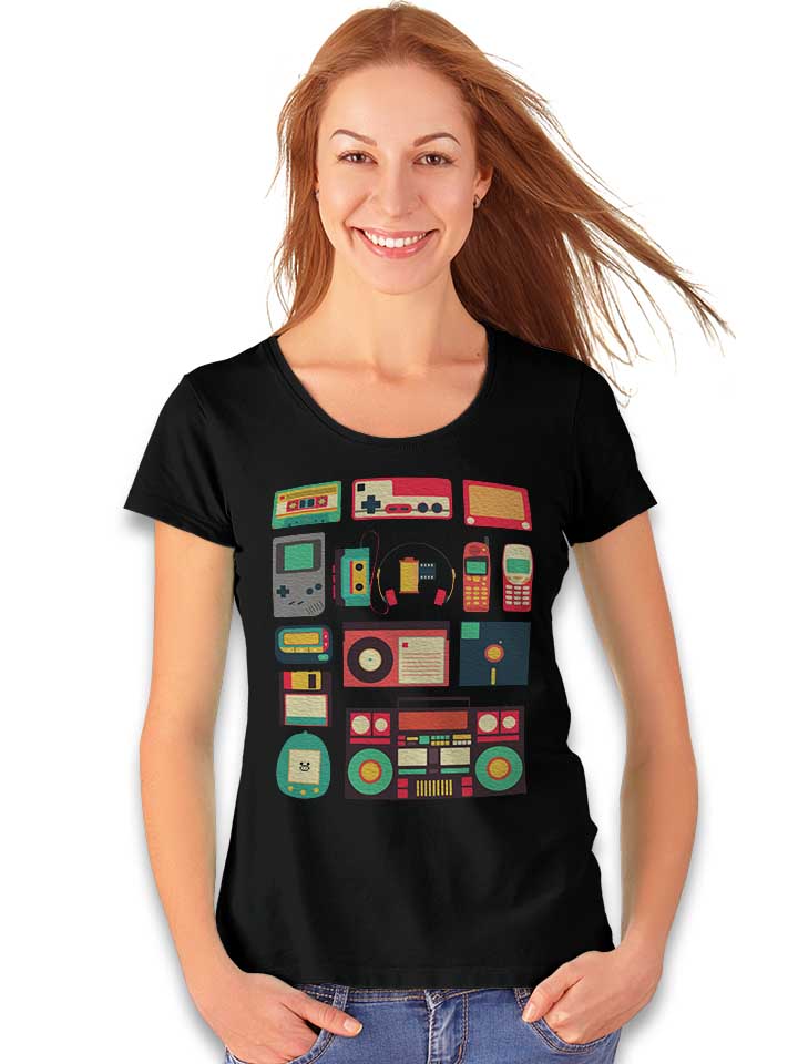 retro-technology-damen-t-shirt schwarz 2