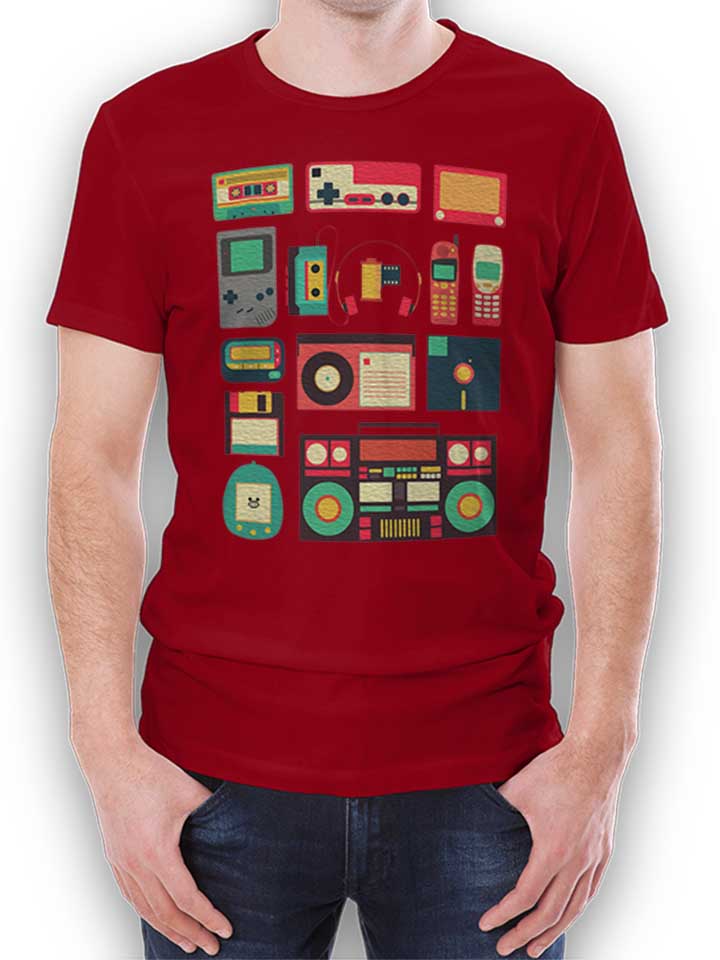 retro-technology-t-shirt bordeaux 1