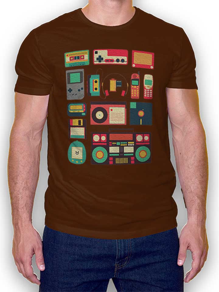 Retro Technology T-Shirt braun L