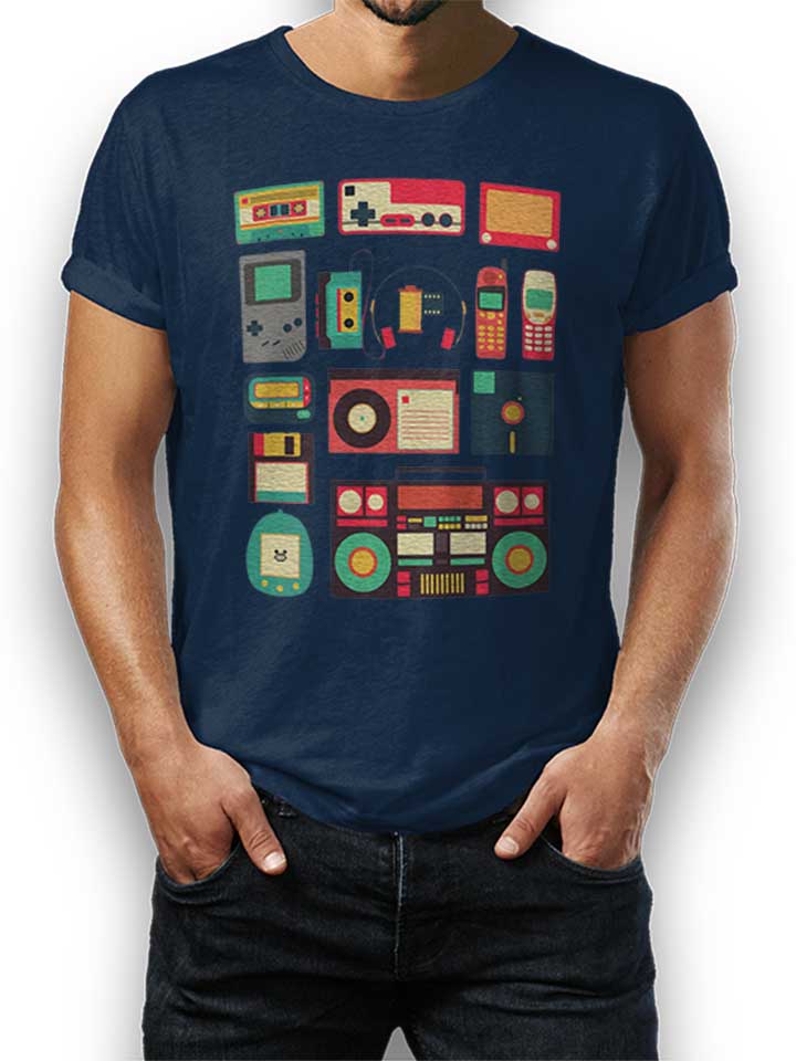 retro-technology-t-shirt dunkelblau 1
