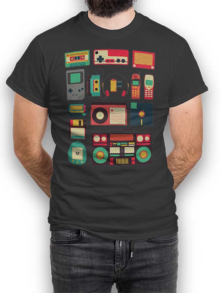 retro-technology-t-shirt dunkelgrau 1