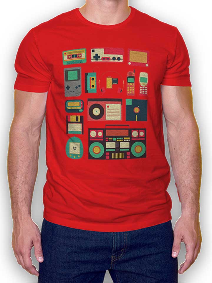 Retro Technology T-Shirt rosso L