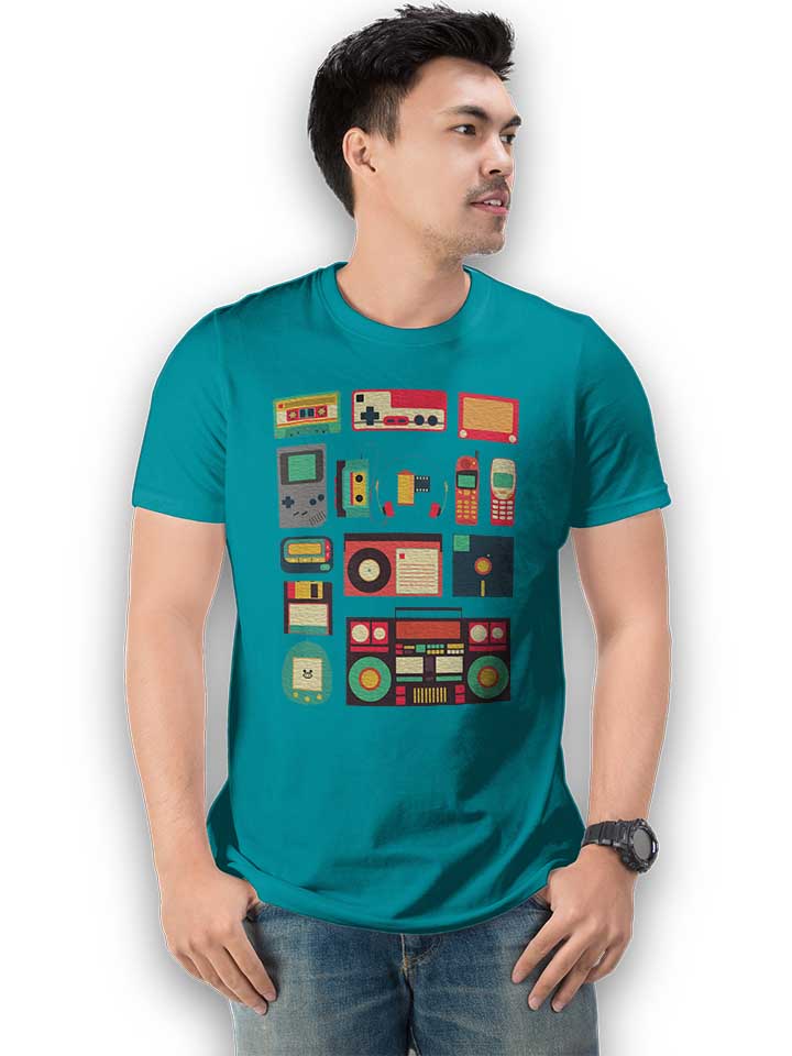retro-technology-t-shirt tuerkis 2