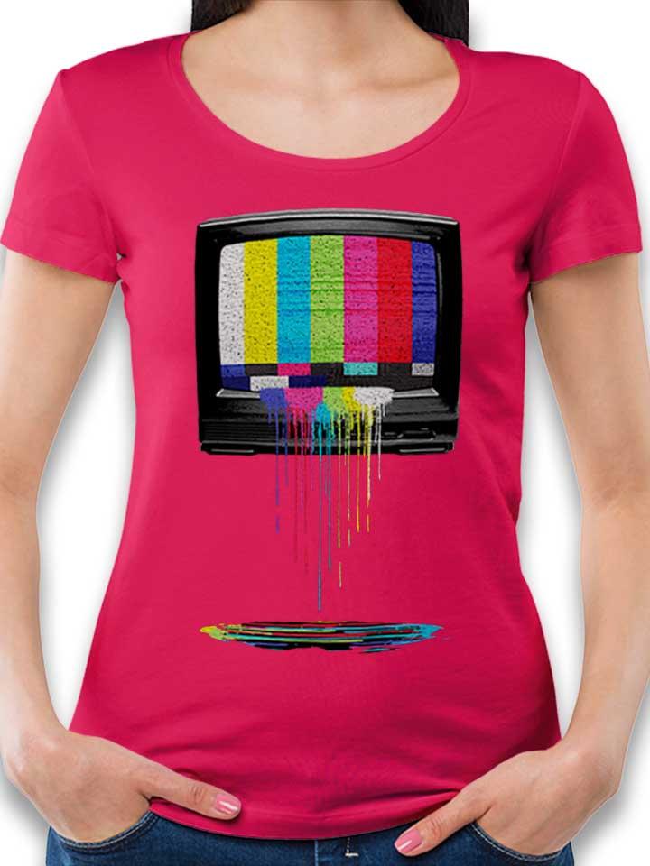Retro Tv Damen T-Shirt fuchsia L