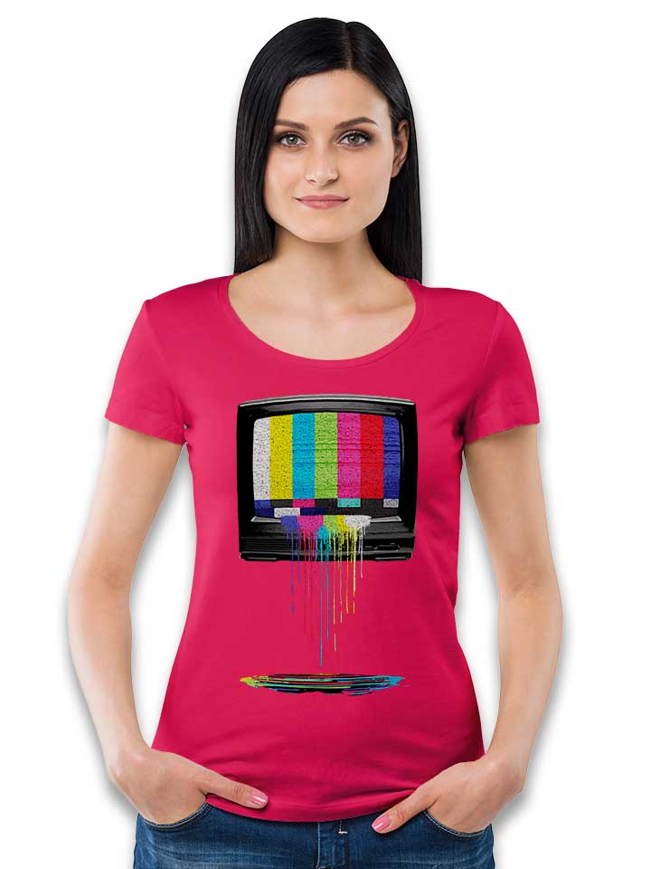 retro-tv-damen-t-shirt fuchsia 2