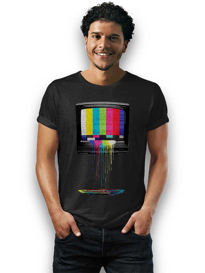 retro-tv-t-shirt schwarz 2