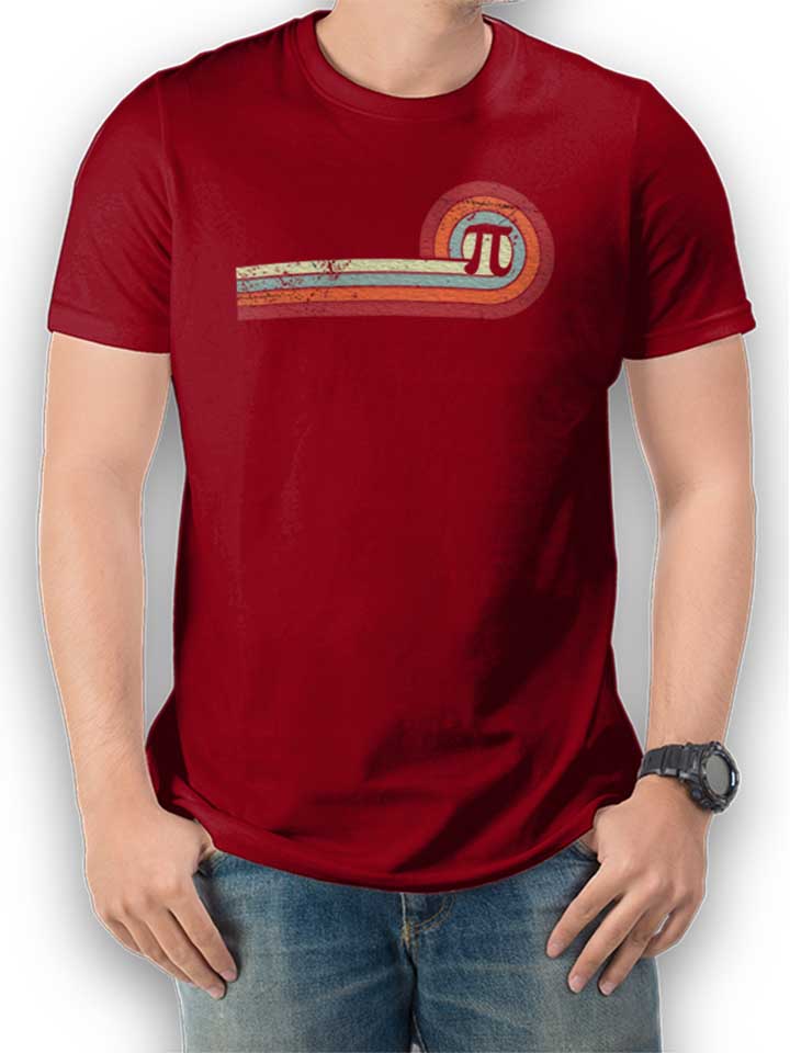 Retro Vintage Pi T-Shirt maroon L