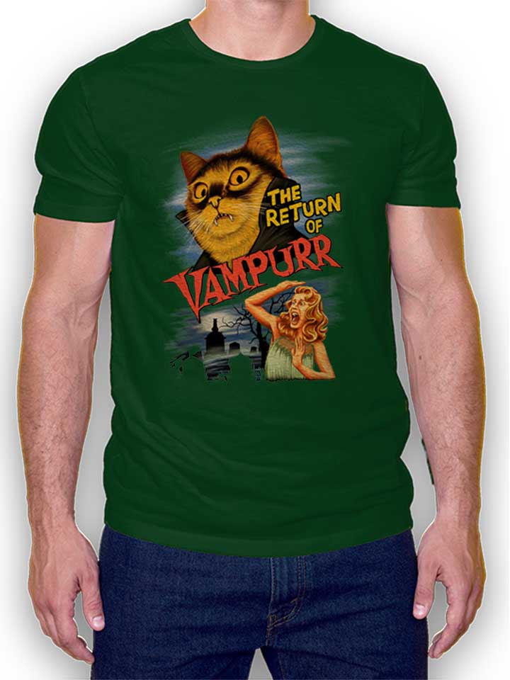 Return Of Vampurr Cat T-Shirt dark-green L