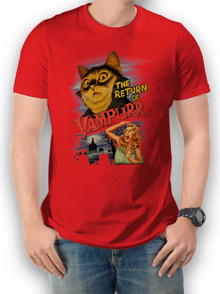 Return Of Vampurr Cat T-Shirt rosso L