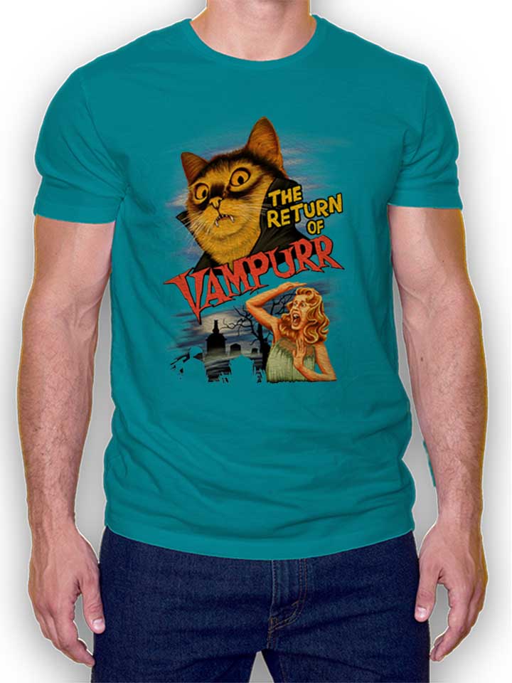 Return Of Vampurr Cat T-Shirt turquoise L