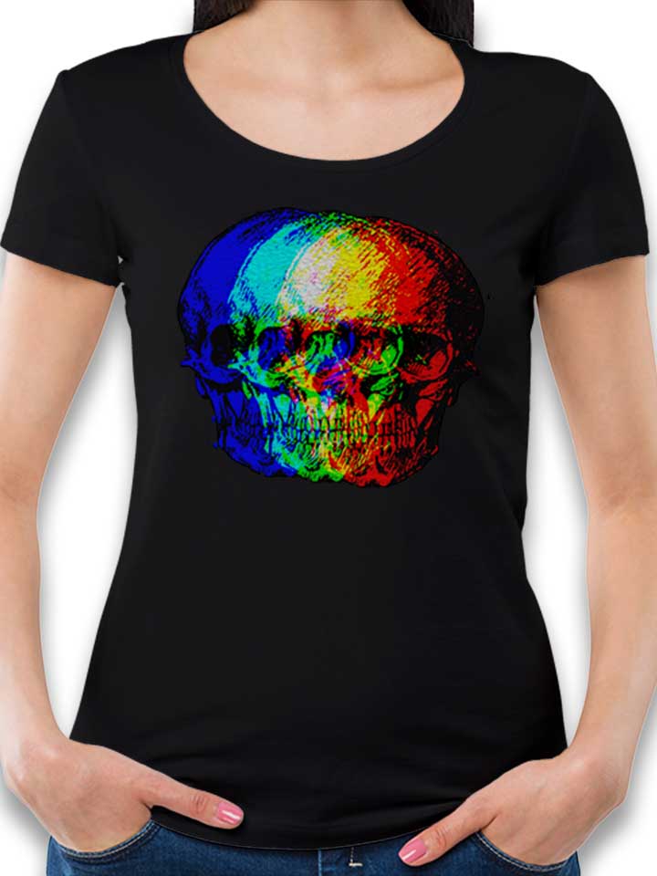 Rgb Skull Damen T-Shirt schwarz L