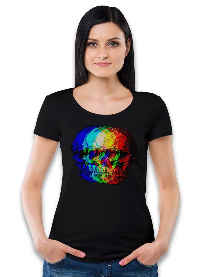 rgb-skull-damen-t-shirt schwarz 2