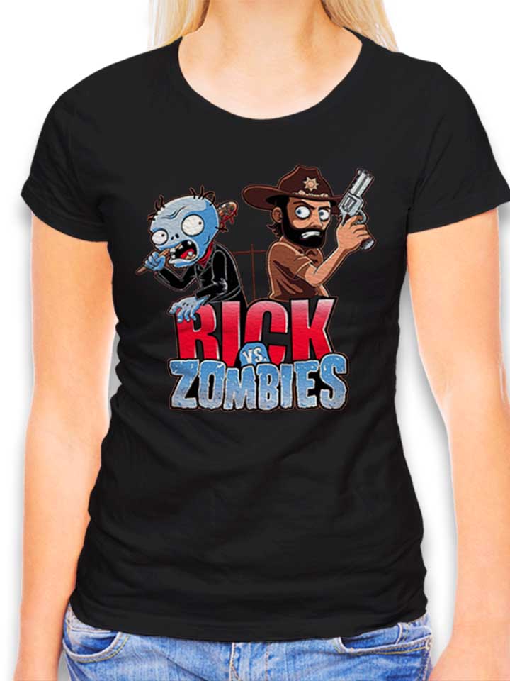 Rick Vs Zombies Damen T-Shirt schwarz L