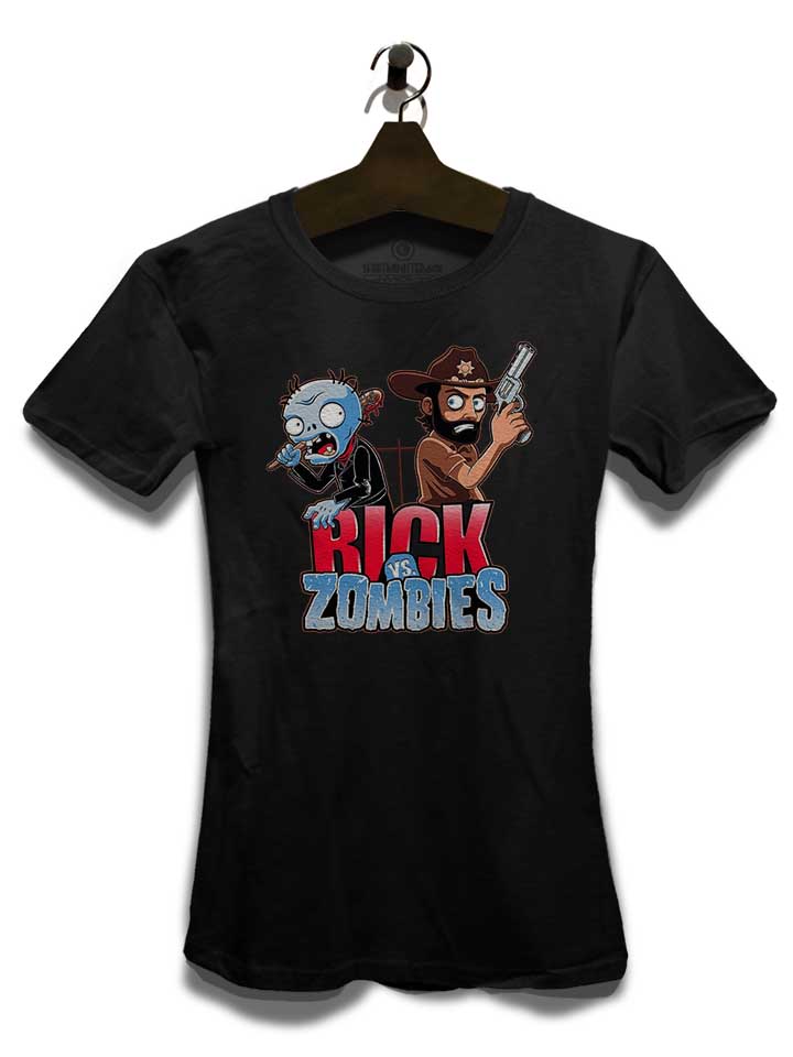 rick-vs-zombies-damen-t-shirt schwarz 3