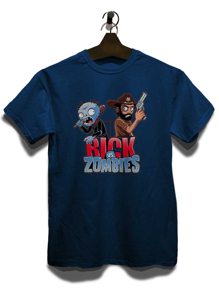 rick-vs-zombies-t-shirt dunkelblau 3