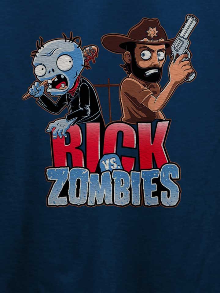 rick-vs-zombies-t-shirt dunkelblau 4