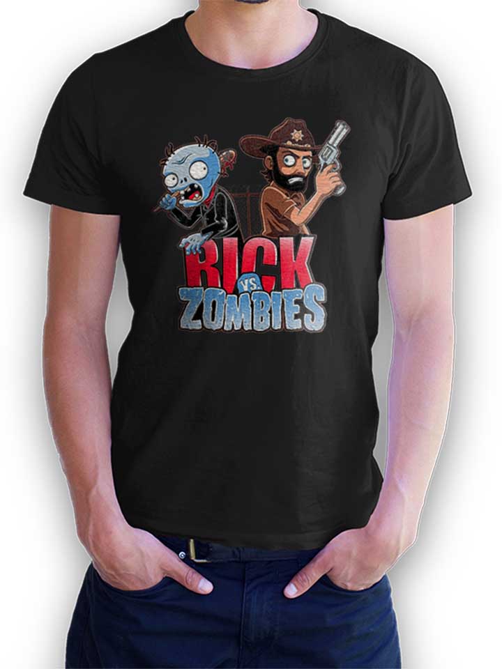 rick-vs-zombies-t-shirt schwarz 1