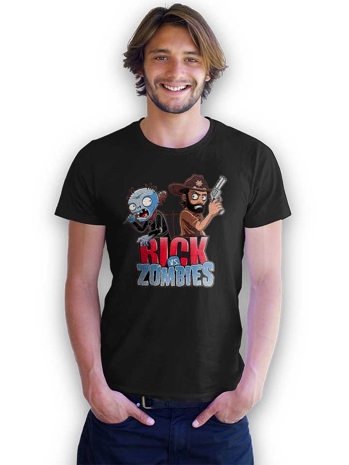 rick-vs-zombies-t-shirt schwarz 2