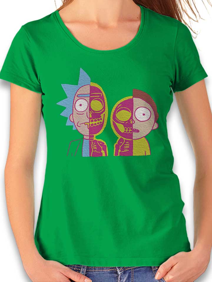 Rick X Ray Morty Womens T-Shirt green L