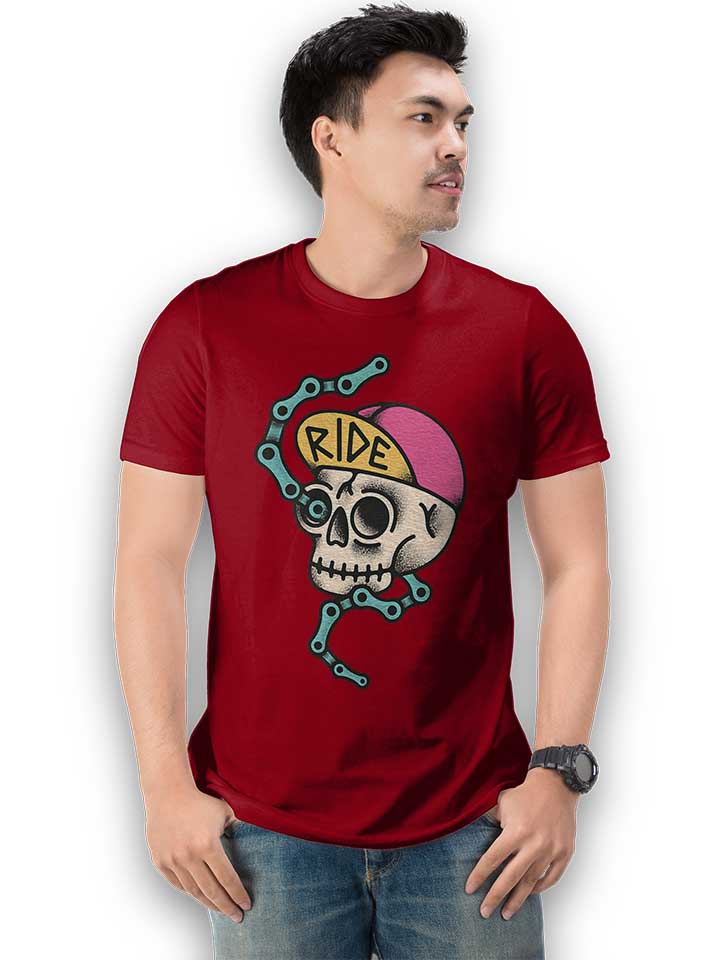 ride-skull-t-shirt bordeaux 2